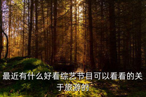 最近有什么好看綜藝節(jié)目可以看看的關(guān)于旅游的