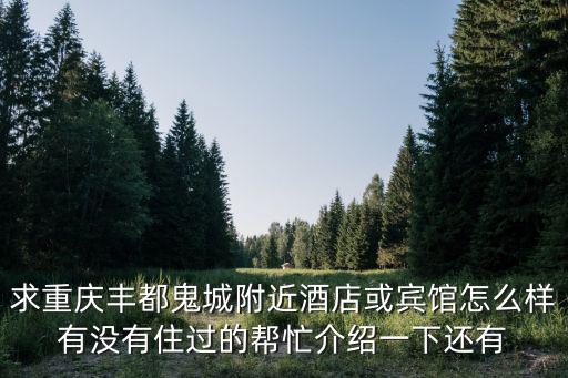 求重慶豐都鬼城附近酒店或賓館怎么樣有沒有住過的幫忙介紹一下還有
