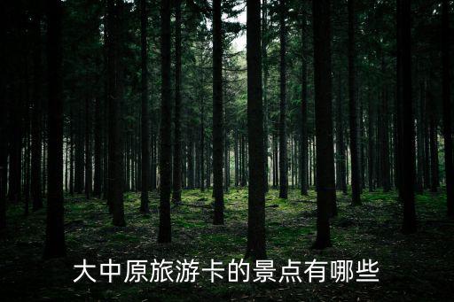 大中原旅游卡的景點(diǎn)有哪些