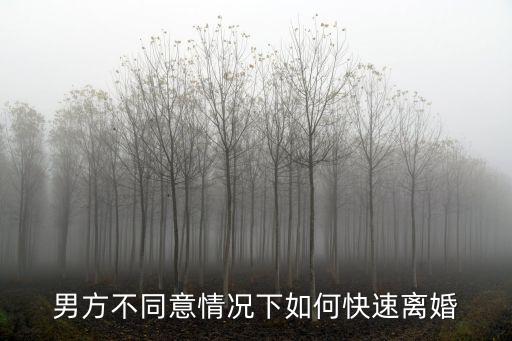 男方不同意情況下如何快速離婚