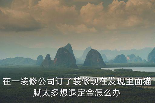 在一裝修公司訂了裝修現(xiàn)在發(fā)現(xiàn)里面貓膩太多想退定金怎么辦