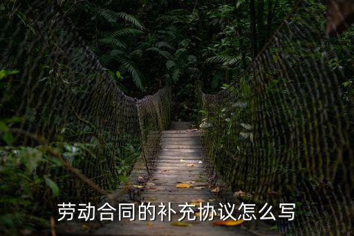 勞動合同的補充協議怎么寫
