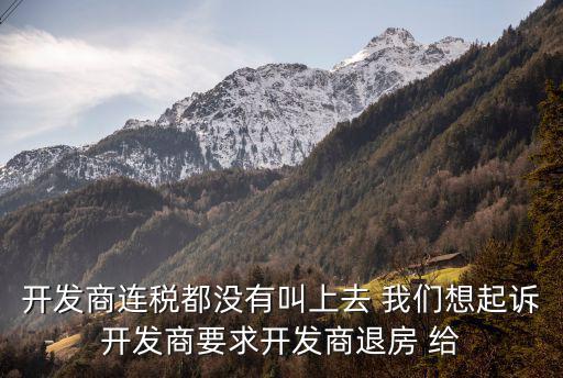 開發(fā)商連稅都沒有叫上去 我們想起訴開發(fā)商要求開發(fā)商退房 給