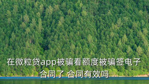 詐騙貸款軟件合同有效嗎，在網(wǎng)上簽了貸款合同打印下來簽的發(fā)現(xiàn)自己被騙了這個合同生效么