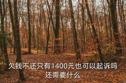 為了1400元起訴值得嗎，欠錢不還只有1400元也可以起訴嗎還需要什么