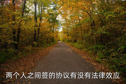兩個人之間簽的協(xié)議有沒有法律效應(yīng)