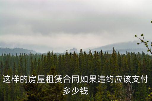 這樣的房屋租賃合同如果違約應(yīng)該支付多少錢