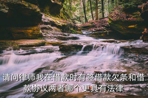 借條和借款協(xié)議哪個更具備法律，請問律師我在借款時有簽借款欠條和借款協(xié)議兩者哪個更具有法律