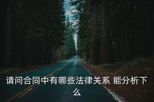 請問合同中有哪些法律關(guān)系 能分析下么