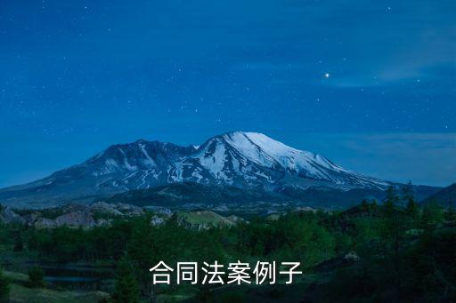 合同法案例子