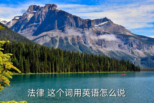 法律 這個詞用英語怎么說
