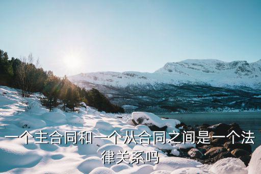 一個主合同和一個從合同之間是一個法律關(guān)系嗎