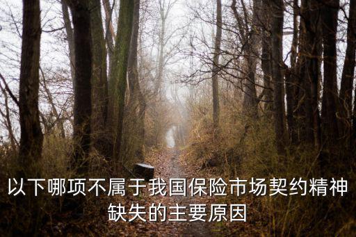 缺乏契約精神的例子，以下哪項不屬于我國保險市場契約精神缺失的主要原因