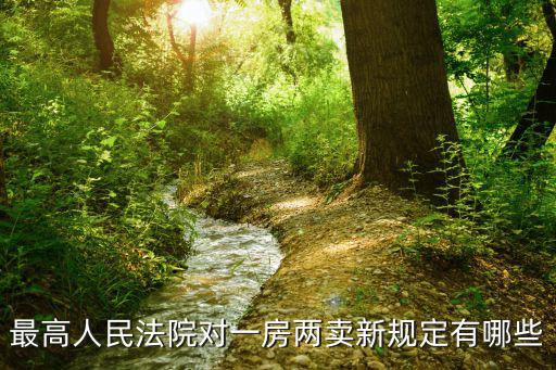 最高人民法院對(duì)一房?jī)少u新規(guī)定有哪些