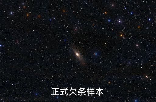 正式欠條樣本