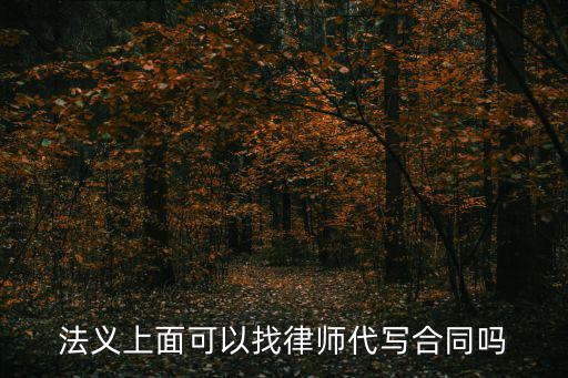 法義上面可以找律師代寫合同嗎