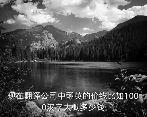 現(xiàn)在翻譯公司中翻英的價(jià)錢比如1000漢字大概多少錢