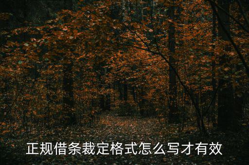 正規(guī)借條裁定格式怎么寫才有效