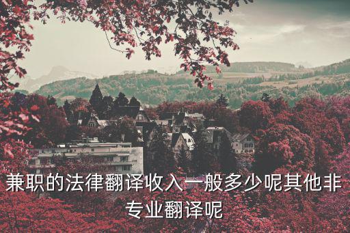 兼職的法律翻譯收入一般多少呢其他非專業(yè)翻譯呢