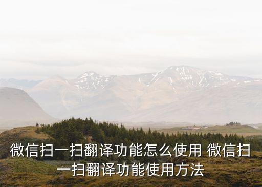 微信掃一掃翻譯功能怎么使用 微信掃一掃翻譯功能使用方法