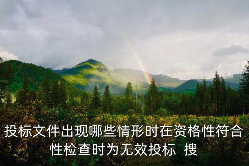 投標(biāo)文件出現(xiàn)哪些情形時(shí)在資格性符合性檢查時(shí)為無效投標(biāo)  搜