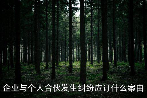 合伙協(xié)議糾紛案由，企業(yè)與個(gè)人合伙發(fā)生糾紛應(yīng)訂什么案由