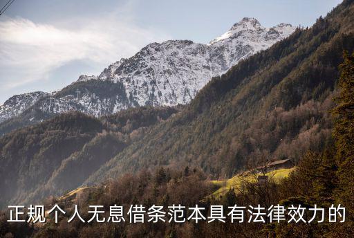 正規(guī)個人無息借條范本具有法律效力的