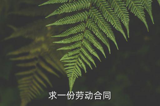 求一份勞動合同