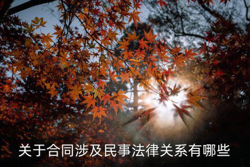 關(guān)于合同涉及民事法律關(guān)系有哪些