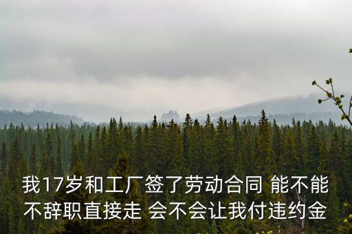 17歲簽合同違約要賠違約金嗎，17歲在飯店上班簽合同一年提前中止合同還要賠違約金1萬(wàn)元嗎