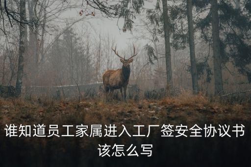 誰(shuí)知道員工家屬進(jìn)入工廠簽安全協(xié)議書(shū)該怎么寫(xiě)