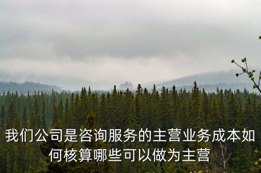 我們公司是咨詢服務(wù)的主營業(yè)務(wù)成本如何核算哪些可以做為主營