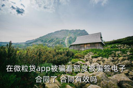 假貸款app簽了合同有效嗎，在微粒貸app被騙看額度被騙簽電子合同了 合同有效嗎