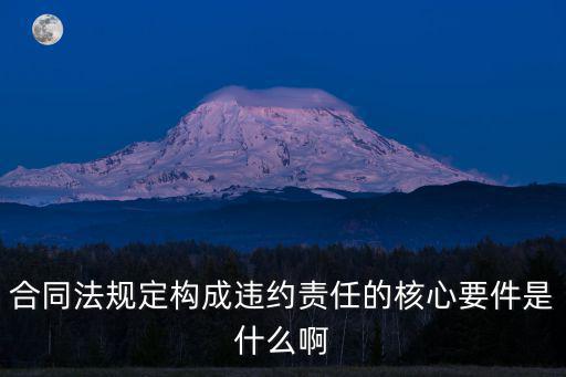 合同法規(guī)定構(gòu)成違約責任的核心要件是什么啊