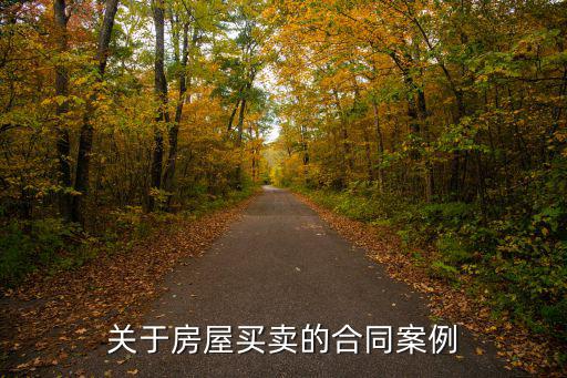 房屋買賣合同糾紛案例，關(guān)于房屋買賣的合同案例