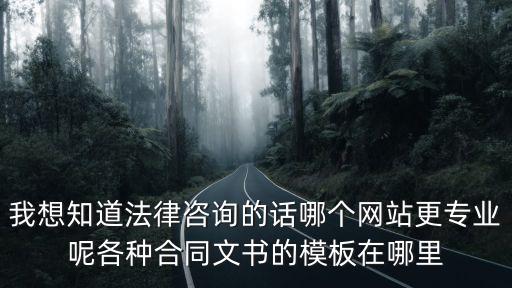 我想知道法律咨詢的話哪個網(wǎng)站更專業(yè)呢各種合同文書的模板在哪里