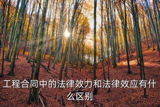 工程合同中的法律效力和法律效應(yīng)有什么區(qū)別