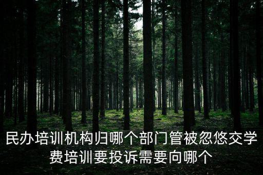 民辦培訓機構歸哪個部門管被忽悠交學費培訓要投訴需要向哪個