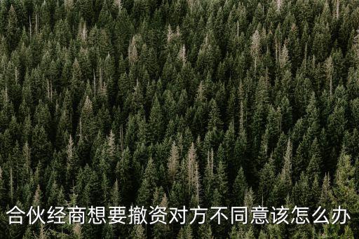 合伙人鬧翻了怎么撤資，合伙經(jīng)商想要撤資對(duì)方不同意該怎么辦