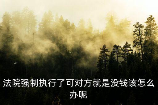 法院強(qiáng)制執(zhí)行了可對方就是沒錢該怎么辦呢