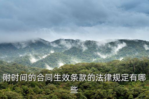 附時間的合同生效條款的法律規(guī)定有哪些