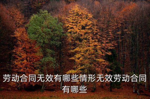 勞動(dòng)合同無(wú)效有哪些情形無(wú)效勞動(dòng)合同有哪些