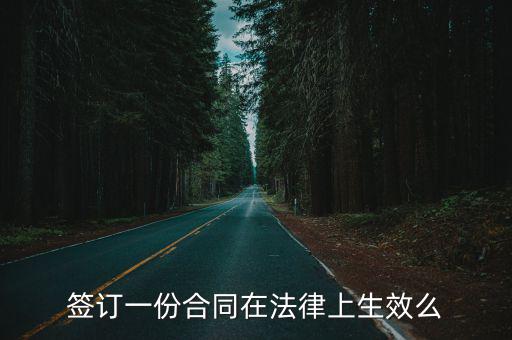 一份合同有法律效益嗎，合同只有一份有沒有法律效益