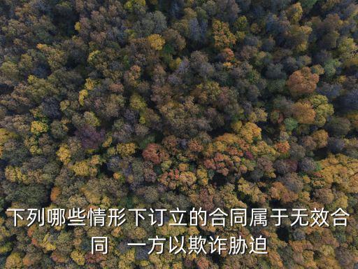下列哪些情形下訂立的合同屬于無(wú)效合同   一方以欺詐脅迫