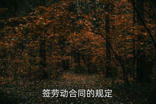 簽勞動合同的規(guī)定