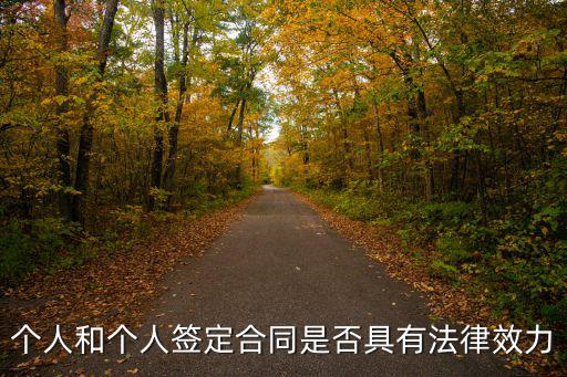 個人和個人簽定合同是否具有法律效力