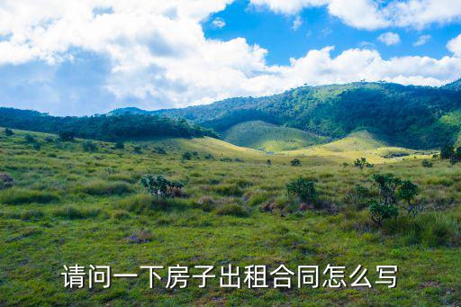 請(qǐng)問(wèn)一下房子出租合同怎么寫