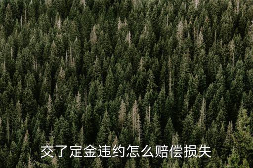 交了定金違約怎么賠償損失