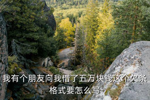 我有個朋友向我借了五萬塊錢這個欠條格式要怎么寫