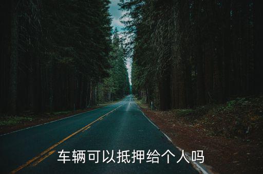 車輛可以抵押給個(gè)人嗎